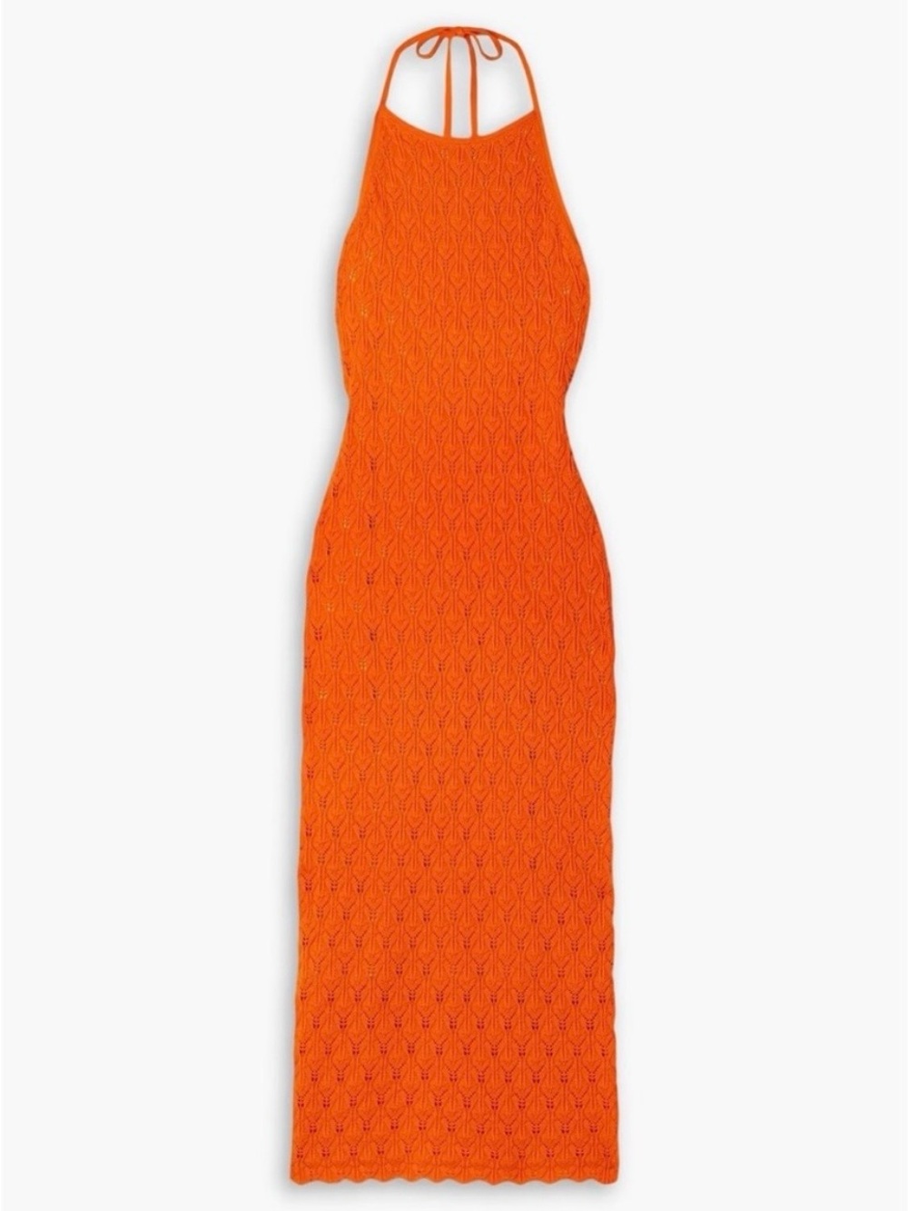 Alice + Olivia Bright Orange Halter Maxi Dress